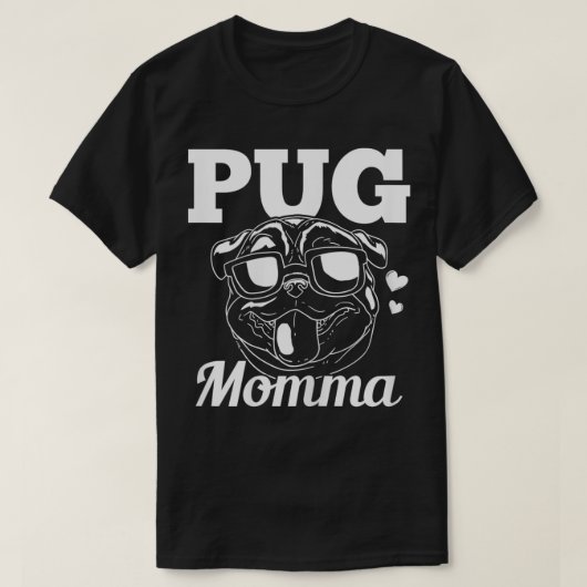 プグママドッグマママママギフト Tシャツ (デザイン正面)