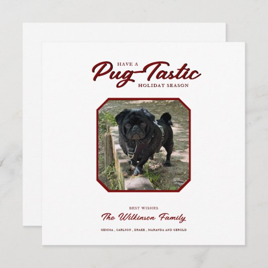 プグミニマリストクリスマスホリデーカード シーズンカード (正面/裏面)