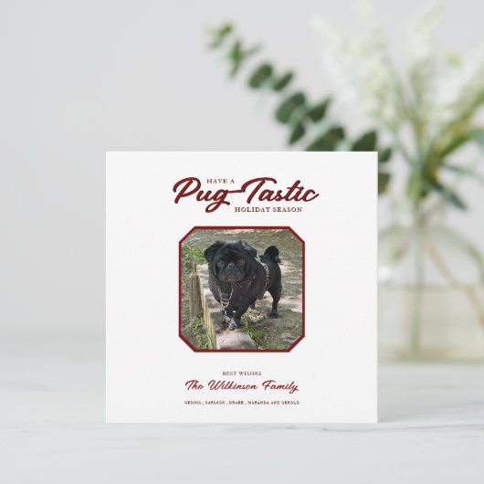 プグミニマリストクリスマスホリデーカード シーズンカード (スタンド正面)