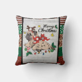 プグメリーマスクリスマスパグクリスマスパーティーパグ恋人 クッション (裏面)