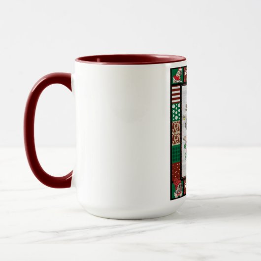 プグメリーマスクリスマスパグクリスマスパーティーパグ恋人 マグカップ (左)