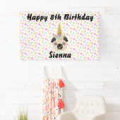 プグユニコーン小さな女の子誕生日パーティー 横断幕 (インサイチュ)