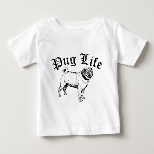 プグライフおもしろい犬ギャング ベビーTシャツ (正面)