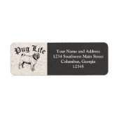 プグライフおもしろい犬ギャング ラベル (正面)