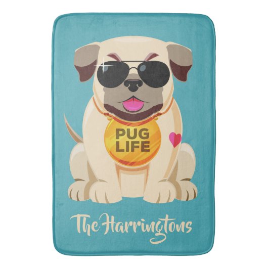 プグライフ名前をカスタムする&カラーバスマット バスマット (正面縦)