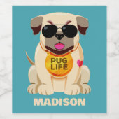 プグライフ名前をカスタムする&カラー ワインラベル (シングルラベル)