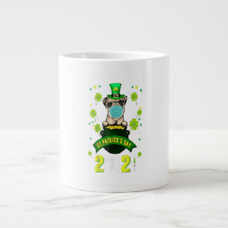 プグレプレシャンドッグラバー顔マスクSt patricks day ジャンボコーヒーマグカップ