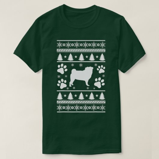プグ愛好家の醜いクリスマスプレゼント Tシャツ (デザイン正面)