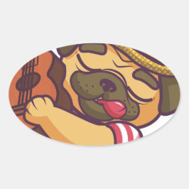 プグ遊ギター 楕円形シール