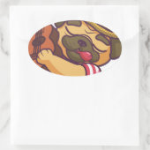 プグ遊ギター 楕円形シール (バッグ)