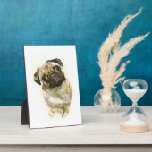 プグ顔アートプリント |かわいいパグ犬 フォトプラーク (側面)