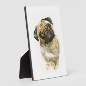 プグ顔アートプリント |かわいいパグ犬 フォトプラーク (側面)