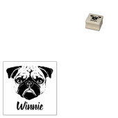 プグ顔プリントウッドアートラバースタンプ ラバースタンプ (押印)