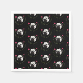 プグ顔、ドッグアート スタンダードカクテルナプキン