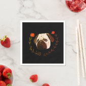 プグ顔、ドッグアート スタンダードカクテルナプキン (インサイチュ)