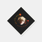 プグ顔、ドッグアート スタンダードカクテルナプキン (角)