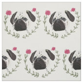 プグ顔、ドッグアート ファブリック (見本)