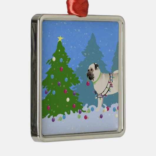 プグ飾は森のクリスマスツリー メタルオーナメント (右)