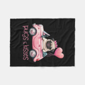 プグ&キスパグバレンタインデー フリースブランケット (正面(横))