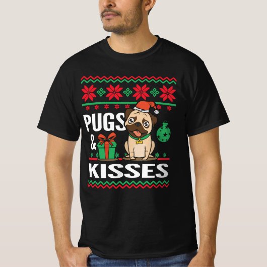 プグ&キス醜いクリスマス Tシャツ (正面)