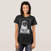 プグ・マグショットの犯罪犬 Tシャツ (正面フル)