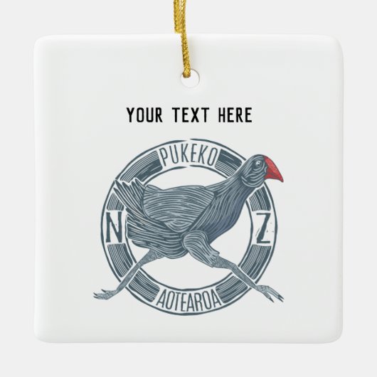 プケコNZ鳥 セラミックオーナメント (正面)
