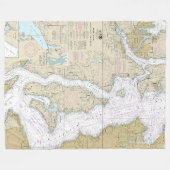 プゲットサウンドシルショールベイから開始ベイ フリースブランケット (正面(横))