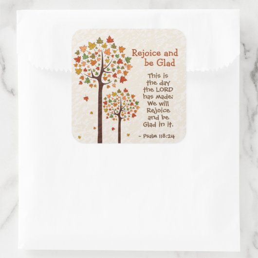 プサルム118:24今日は秋の木々 スクエアシール (バッグ)