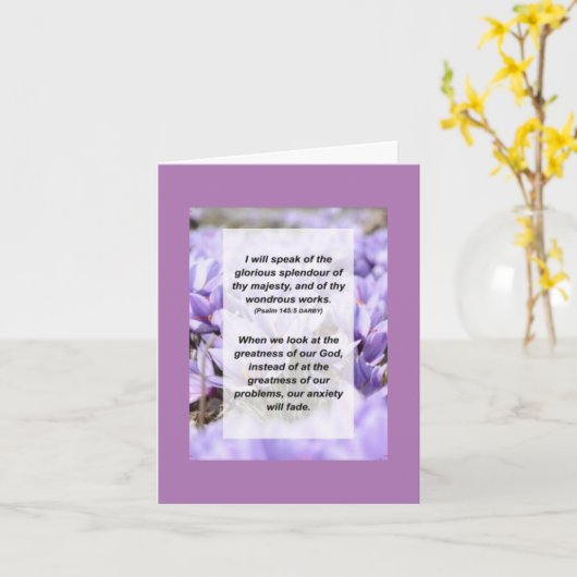 プサルム145:5私は話あなたの素晴らしい人間を受け入れます カード (黄色い花)