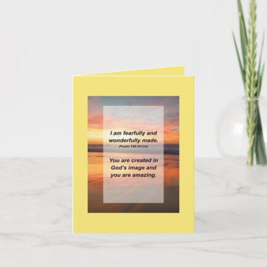 プサルム149:14私は恐ろしく、素晴らしく作られた カード (正面)