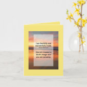 プサルム149:14私は恐ろしく、素晴らしく作られた カード (黄色い花)