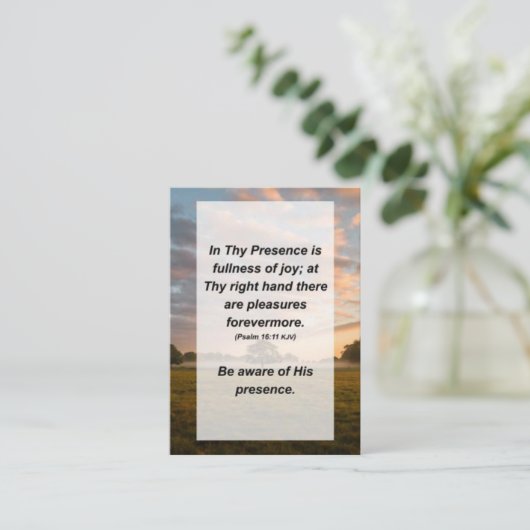 プサルム16:11汝の存在は喜びの満ち足りる エンクロージャーカード (スタンド正面)