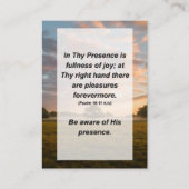 プサルム16:11汝の存在は喜びの満ち足りる エンクロージャーカード (正面)