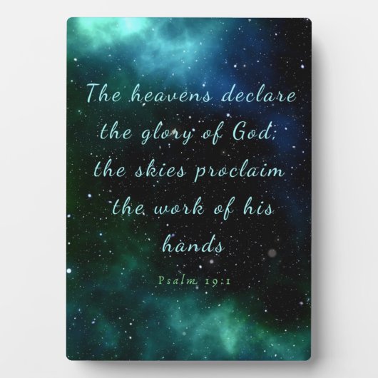 プサルム19:1天国が栄誉の額を宣言 フォトプラーク (正面)
