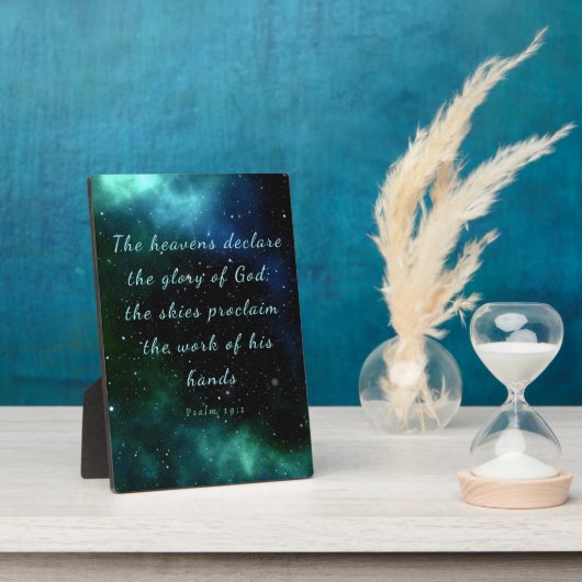 プサルム19:1天国が栄誉の額を宣言 フォトプラーク (側面)