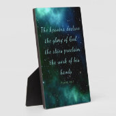 プサルム19:1天国が栄誉の額を宣言 フォトプラーク (側面)