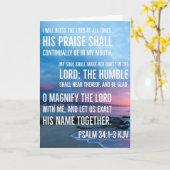 プサルム34:1-3私は常賛美に主君を務めます カード (黄色い花)