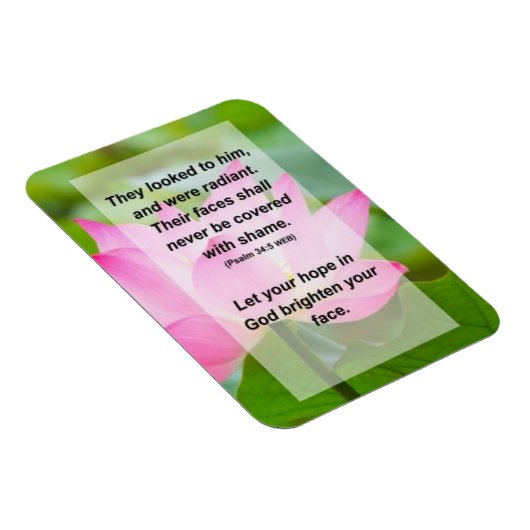 プサルム34:5彼らは彼を見て、晴れやかだった マグネット (右側)