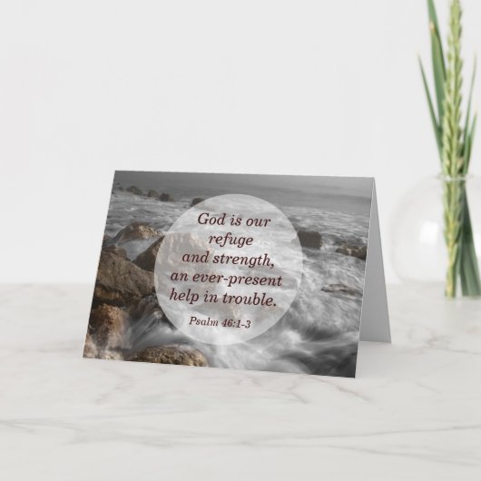プサルム46:1-3神は私たちの避難と強さ カード (正面)