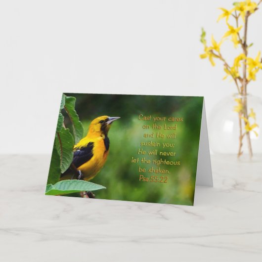 プサルム55:22 感動的 カード (黄色い花)