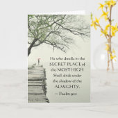 プサルム91:1秘密の場所に住む人 カード (黄色い花)