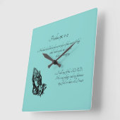 プサルム91:1-2 スクエア壁時計 (傾斜)