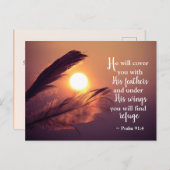 プサルム91:4彼はあなたを羽で覆う ポストカード (正面/裏面)