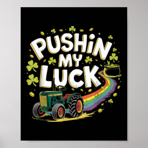 プシュインマイラックトラクローバーSt patricks dayおもしろい ポスター