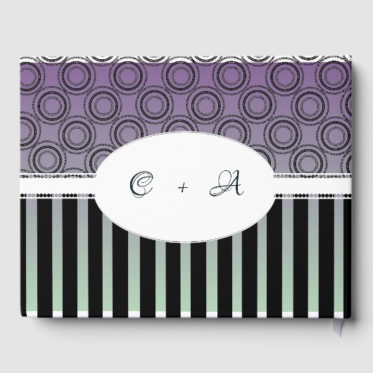 プシュパープルとグリーンウェディングデイゲストブック ゲストブック (裏面)