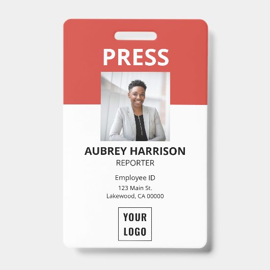 プシンプルレス写真ID バッジ (正面)