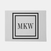 プシンプルレーンブラ縁どックフル3 Initalsモノグラム ドアマット (正面)