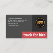 プシンプルレーンレッドタブグレーボックストラック輸送 名刺 (裏面)