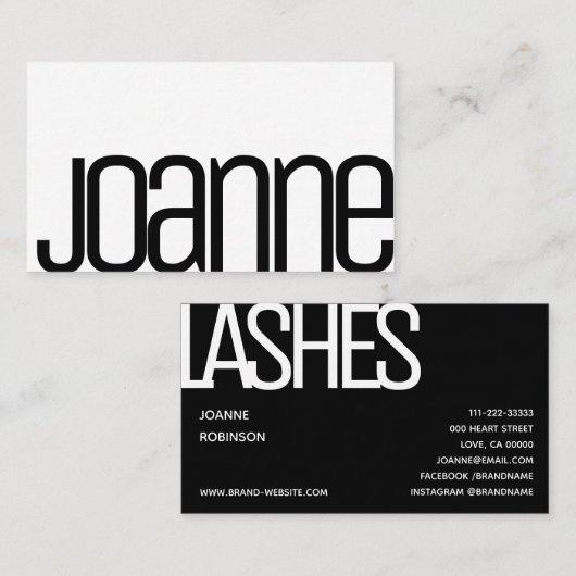 プシンプルレーン白黒ミニマリモダンスト名 名刺 (正面/裏面)