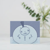 プジィ雪だるま葉書 ポストカード (スタンド正面)